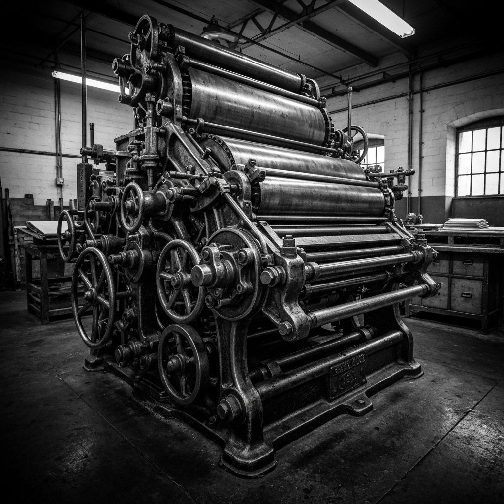 Vintage black-and-white press